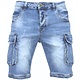Korte Spijkerbroek Heren - Spijkershort met Zakken -1088 - Blauw