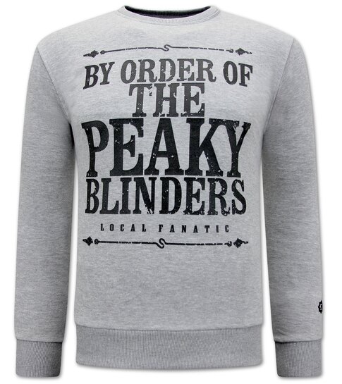Local Fanatic Peaky Blinders Heren  Sweater - Grijs