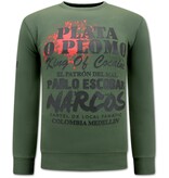 Local Fanatic Pablo Escobar - El Patron  Heren Sweater - Groen