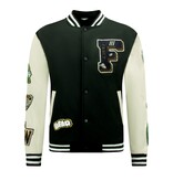 ENOS Letterman Jacket Heren Oversized - 8633 - Zwart