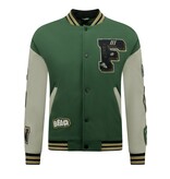 ENOS Heren Oversized Letterman Jas - 8633 - Groen