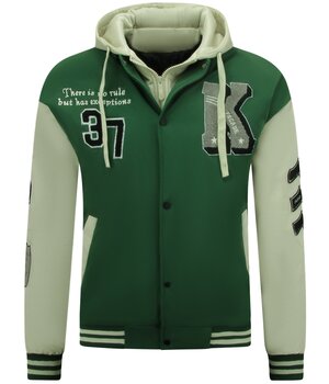 ENOS College Jack Heren Oversized  met Capuchon - 8630 - Groen