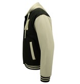 ENOS Baseball Jacket Classic Oversized met Capuchon -8632- Zwart