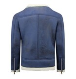 TONY BACKER Imitatie Bontjas - Lammy Coat - Navy