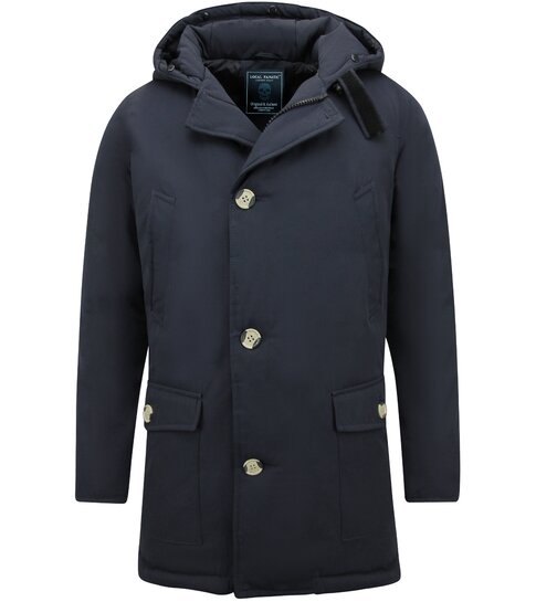 Enos Winterjas Heren Parka met Capuchon - 7101 - Blauw