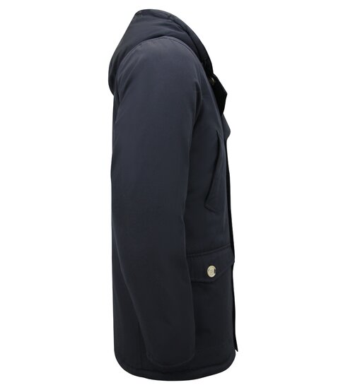 Enos Winterjas Heren Parka met Capuchon - 7101 - Blauw