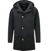 Enos Lange Parka Heren met Capuchon - 7101 - Zwart