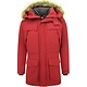 Lange Parka Jas Heren – Met Bontkraag - Rood