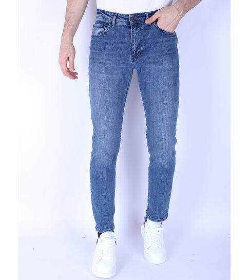 TRUE RISE Heren Jeans met Rechte Pijpen - Regular Fit- DP48- Blauw