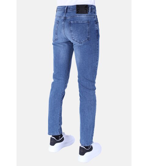 TRUE RISE Heren Jeans met Rechte Pijpen - Regular Fit- DP48- Blauw