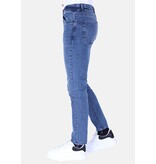 TRUE RISE Heren Jeans met Rechte Pijpen - Regular Fit- DP48- Blauw