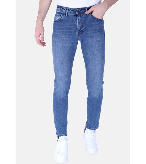 TRUE RISE Heren Jeans met Rechte Pijpen - Regular Fit- DP48- Blauw