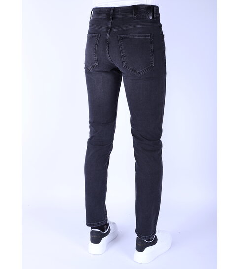 TRUE RISE Nette Regular Fit  Mannen Stretch Spijkerbroek - DP53 - Zwart