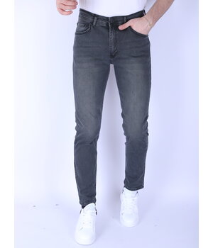 TRUE RISE Heren Super Stretch Denim Regular Fit - DP55 - Grijs/Groen