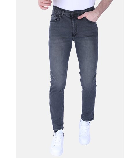 TRUE RISE Heren Super Stretch Denim Regular Fit - DP55 - Grijs/Groen