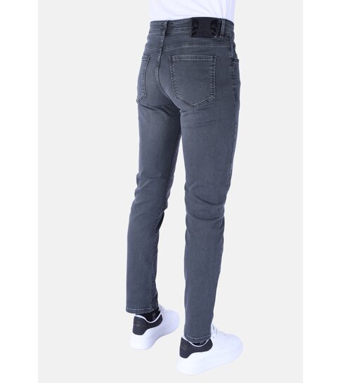 TRUE RISE Heren Super Stretch Denim Regular Fit - DP55 - Grijs/Groen