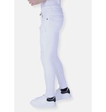 Local Fanatic Witte Slim Fit Heren Jeans met Scheuren -1090 - Wit