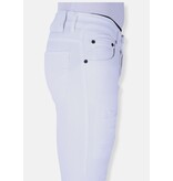 Local Fanatic Witte Slim Fit Heren Jeans met Scheuren -1090 - Wit