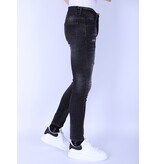 Local Fanatic Stonewash Mannen Jeans Slim Fit met Scheuren - 1096 - Grijs