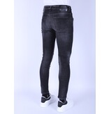 Local Fanatic Stonewash Mannen Jeans Slim Fit met Scheuren - 1096 - Grijs