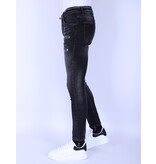 Local Fanatic Stonewash Mannen Jeans Slim Fit met Scheuren - 1096 - Grijs