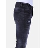 Local Fanatic Stonewash Mannen Jeans Slim Fit met Scheuren - 1096 - Grijs