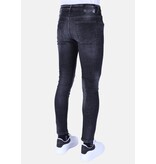 Local Fanatic Stonewash Mannen Jeans Slim Fit met Scheuren - 1096 - Grijs