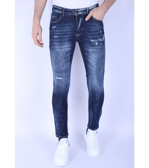 Local Fanatic Gescheurde Heren Spijkerbroeken Slim Fit - 1100 - Blauw