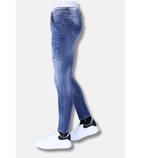 Local Fanatic Donkerblauwe Slim Fit Heren Spijkerbroek -1097 - Blauw