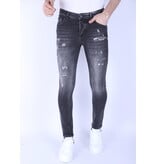 Local Fanatic Heren Jeans met Scheuren Slim Fit -1099 - Grijs