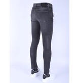 Local Fanatic Heren Jeans met Scheuren Slim Fit -1099 - Grijs