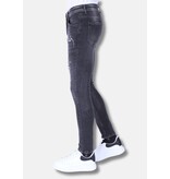 Local Fanatic Heren Jeans met Scheuren Slim Fit -1099 - Grijs