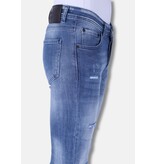 Local Fanatic Mannen Spijkerbroeken Slim Fit met Scheuren - 1095 - Blauw