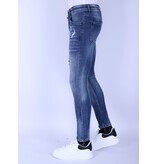 Local Fanatic Heren Denim Jeans Slim Fit met Gebleekte Wassing - 1094 - Blauw