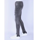 Local Fanatic Stonewashed Slim-fit Mannen Jeans met Stretch - 1093 - Grijs