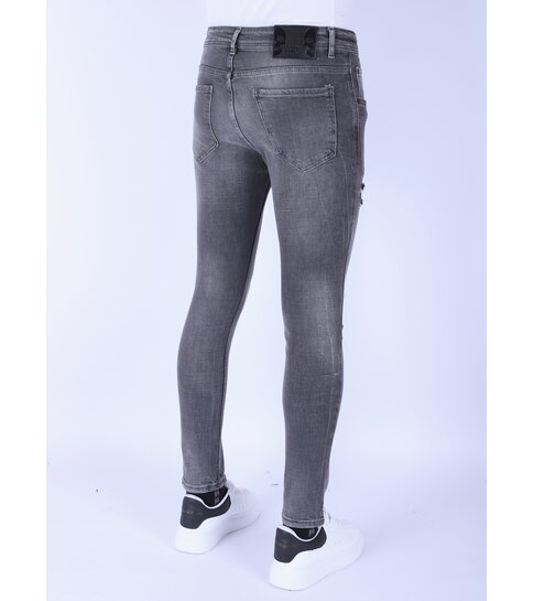 Local Fanatic Stonewashed Slim-fit Mannen Jeans met Stretch - 1093 - Grijs