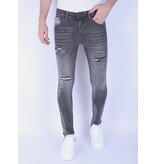 Local Fanatic Stonewashed Slim-fit Mannen Jeans met Stretch - 1093 - Grijs