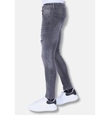 Local Fanatic Stonewashed Slim-fit Mannen Jeans met Stretch - 1093 - Grijs