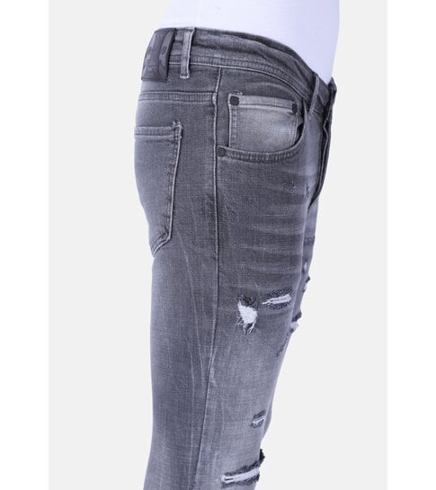 Local Fanatic Stonewashed Slim-fit Mannen Jeans met Stretch - 1093 - Grijs