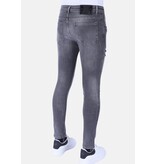 Local Fanatic Stonewashed Slim-fit Mannen Jeans met Stretch - 1093 - Grijs