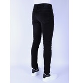 Local Fanatic Slim-fit Mannen Jeans met Stretch met Gaten - 1106 - Zwart