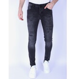 Local Fanatic Ripped Jeans voor Mannen Slim Fit met Stretch - 1104 - Zwart