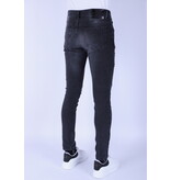 Local Fanatic Ripped Jeans voor Mannen Slim Fit met Stretch - 1104 - Zwart