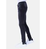 Local Fanatic Ripped Jeans voor Mannen Slim Fit met Stretch - 1104 - Zwart