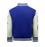 ENOS Vintage Oversized American Baseball Jacket Heren - 7086 - Blauw