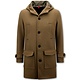Sportieve Lange Heren Mantel Getailleerd -8931- Bruin