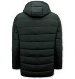 ENOS Exclusieve Designer Parka's voor Mannen - Tweedelige Jas -8518 - Zwart