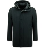 ENOS Exclusieve Designer Parka's voor Mannen - Tweedelige Jas -8518 - Zwart