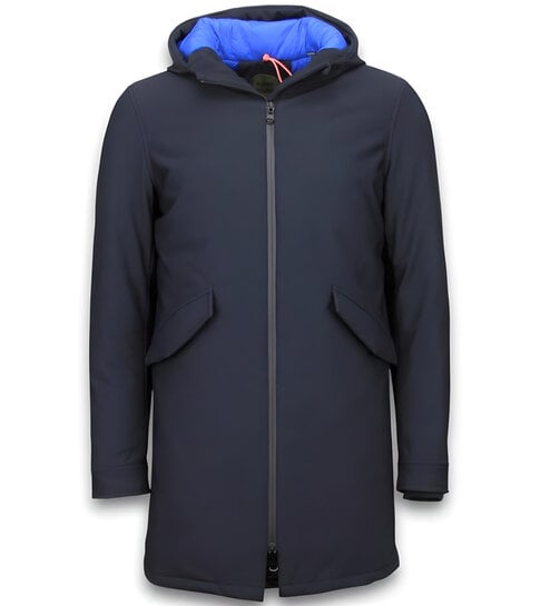 WARREN WEBBER  Winterjassen - Heren Winterjas Lang - Parka Basic - Blauw