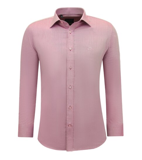 Gentile Bellini  Zakelijke Effen Oxford Overhemd Heren Slim fit - Fuchsia